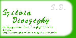 szilvia dioszeghy business card